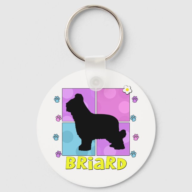 Groovy Briard Keychain (Front)