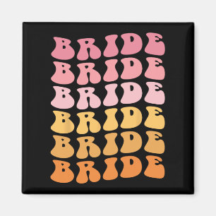 Groovy Bride I Do Crew Retro Wedding Bachelorette  Magnet