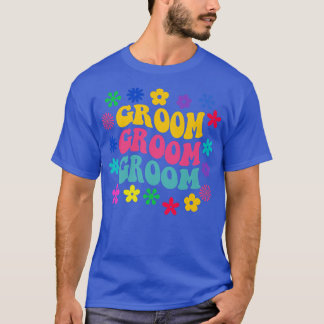 Groovy Bride  Retro Groom Trendy Wedding Girls Tri T-Shirt