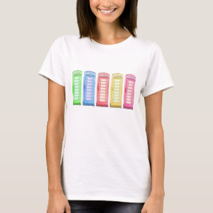 Groovy British phone booth - colours T-Shirt