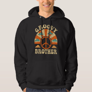 Groovy Brother 70s Aesthetic 1970's Retro Brother Hoodie