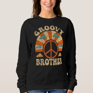 Groovy Brother 70s Aesthetic 1970's Retro Brother Sweatshirt