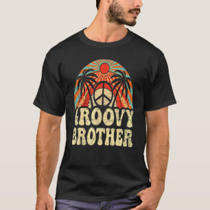 Groovy Brother 70s Aesthetic 1970's Retro Brother  T-Shirt