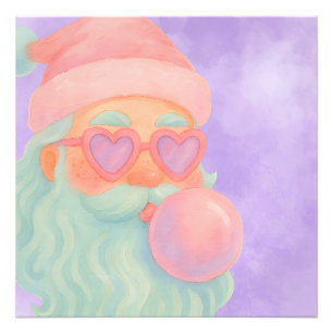Groovy Bubblegum Santa Wall Art 