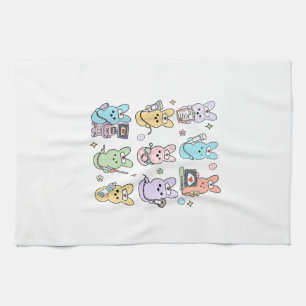 Groovy Bunnies Candy Ultrasound Tech Easter Sonogr Kitchen Towel