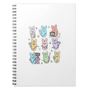 Groovy Bunnies Candy Ultrasound Tech Easter Sonogr Notebook