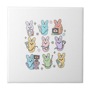 Groovy Bunnies Candy Ultrasound Tech Easter Sonogr Tile