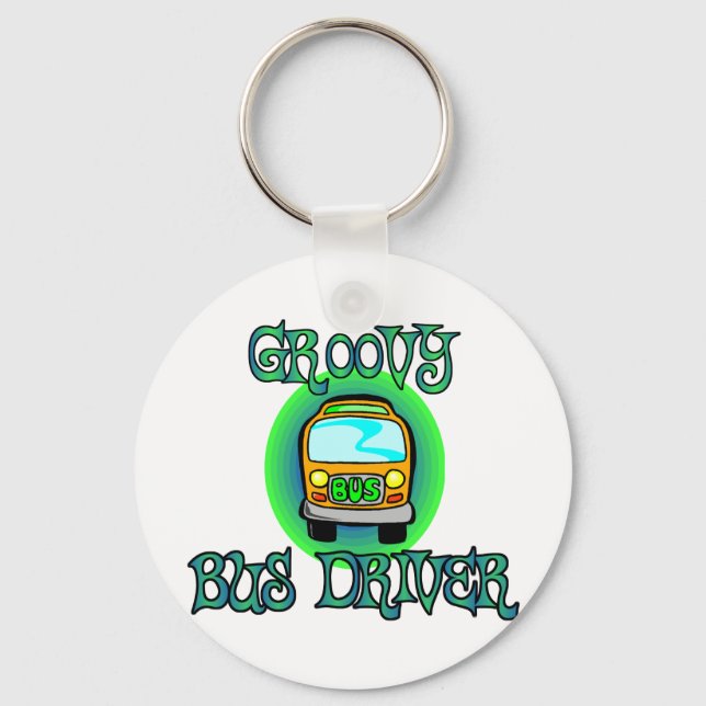 Groovy Bus Driver Keychain (Front)