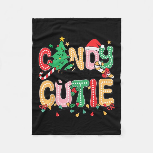 Groovy Candy Cane Cutie Christmas Xmas Women Men G Fleece Blanket (Front)