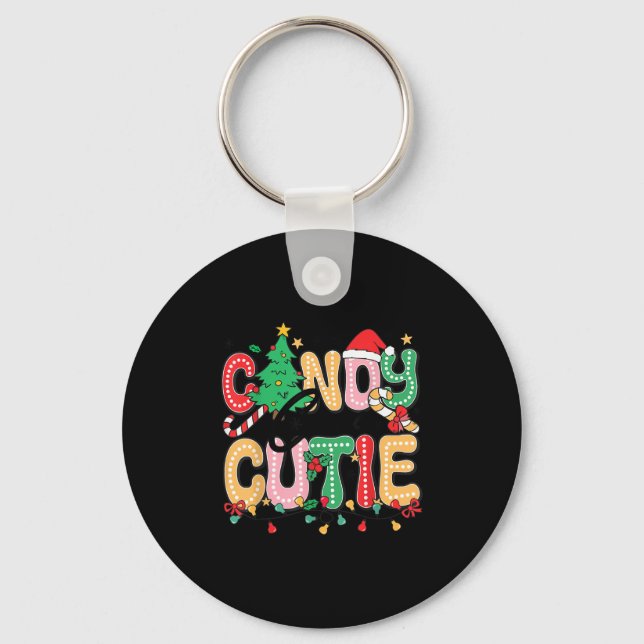 Groovy Candy Cane Cutie Christmas Xmas Women Men G Keychain (Front)