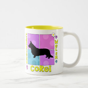 Groovy Cardigan Welsh Corgi Two-Tone Coffee Mug