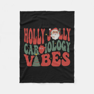 Groovy Cardiology Nurse Christmas Cardiac Squad Ho Fleece Blanket