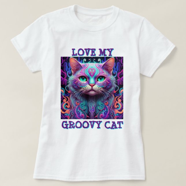 " GROOVY CAT " T-Shirt (Design Front)