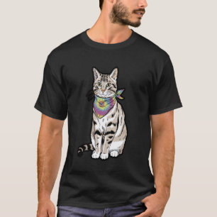 Groovy Cat With Retro Sunglasses and Bandana T-Shirt
