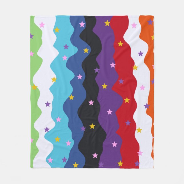 Groovy Celestial Stripe Bold Colourful Abstract  Fleece Blanket (Front)