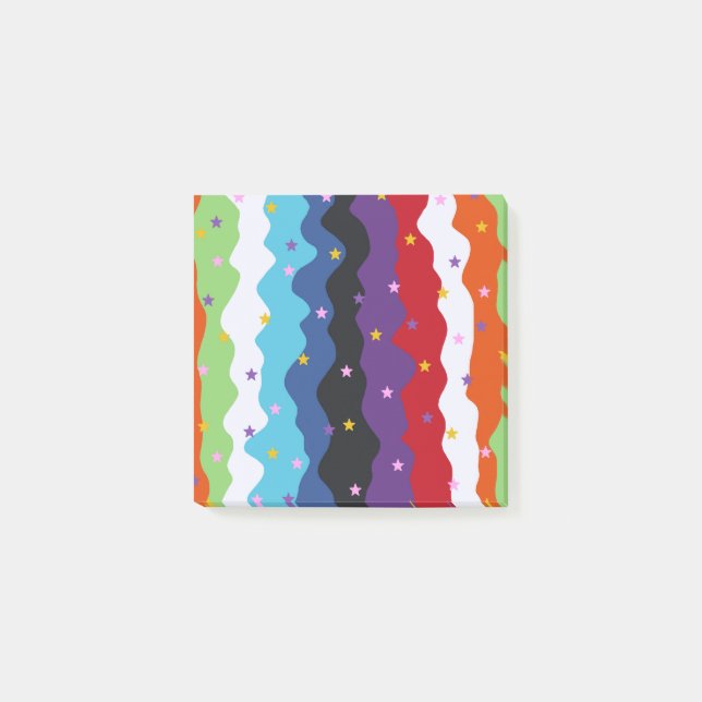 Groovy Celestial Stripe Bold Colourful Abstract  Post-it Notes (Front)