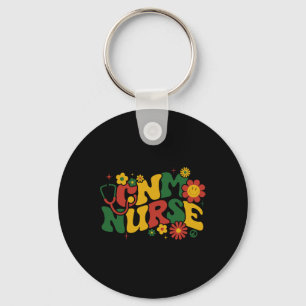 Groovy Certified Nurse Midwife Cnm Nurse Women Bla Keychain