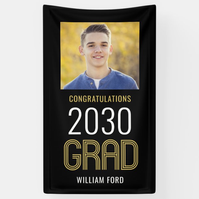 Groovy Charm EDITABLE COLOR Graduation Banner (Vertical)