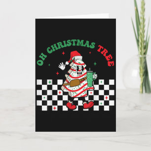 Groovy Checkered Oh Christmas Tree Cakes For Cake  Card