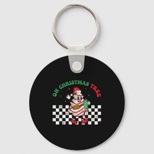 Groovy Checkered Oh Christmas Tree Cakes For Cake  Keychain