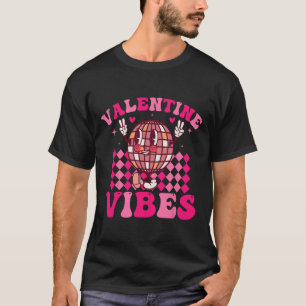 Groovy Checkered Valentine Vibes Valentines Day Gi T-Shirt