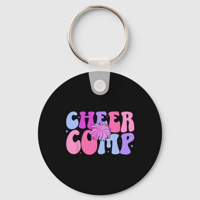 Groovy Cheer Comp Day Cheerleading Competition Day Keychain (Front)