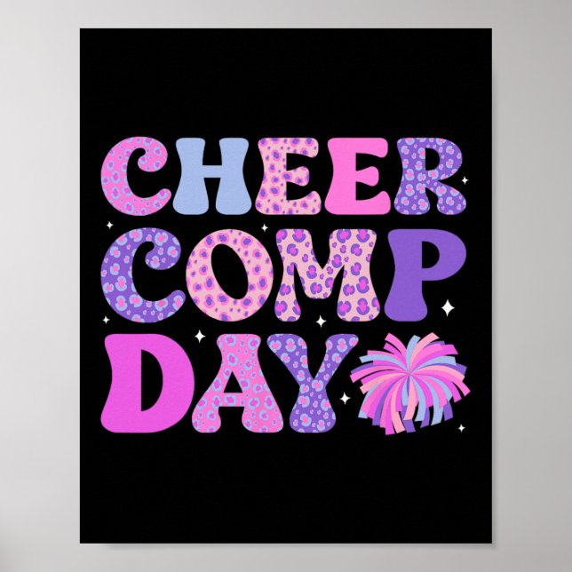 Groovy Cheer Comp Day Cheerleading Competition Day Poster (Front)