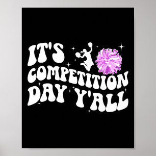 Groovy Cheer Comp Day For Cheerleading Poster