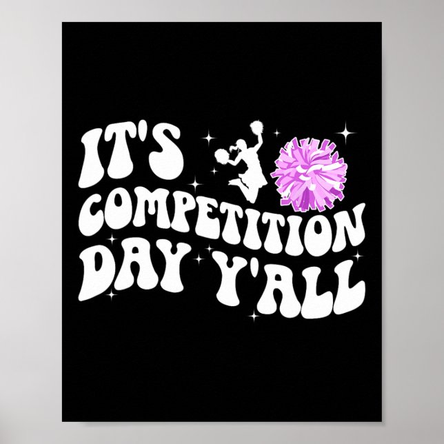 Groovy Cheer Comp Day For Cheerleading  Poster (Front)