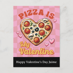Groovy Cheese Pizza My Valentines Day Postcard