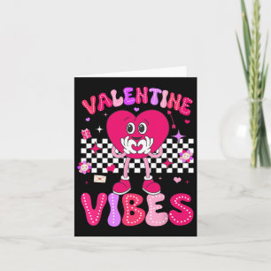 Groovy Chequered Valentine Vibes Valentines Day Gi Card