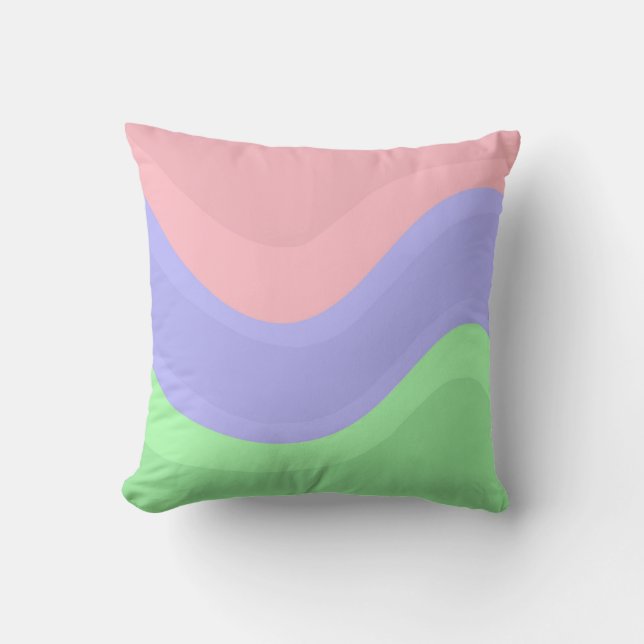 Groovy Chic Pastel Throw Pillow (Front)