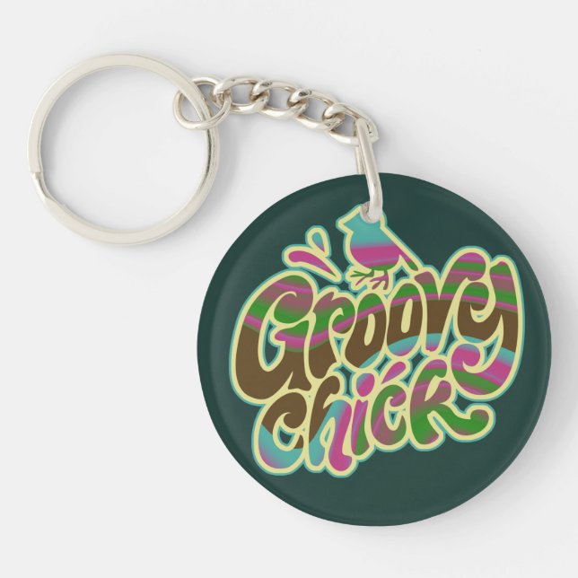 Groovy Chick Keychain (Front)