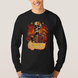 Groovy Chill Halloween Skeleton Skull T-Shirt