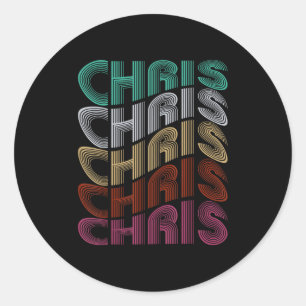 Groovy Chris D Name I Love Chris 70,80's Meme  Classic Round Sticker
