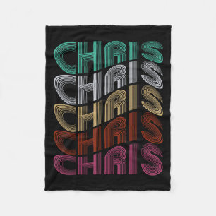 Groovy Chris D Name I Love Chris 70,80's Meme Fleece Blanket