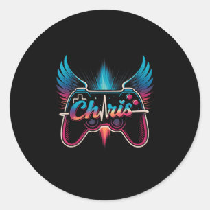 Groovy Chris First Name D Chris Control Game Meme  Classic Round Sticker