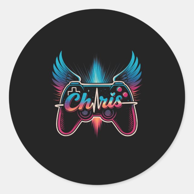 Groovy Chris First Name D Chris Control Game Meme  Classic Round Sticker (Front)