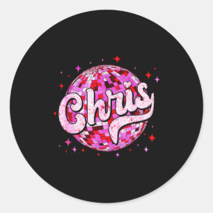 Groovy Chris First Name D I Love Chris Tees Meme  Classic Round Sticker