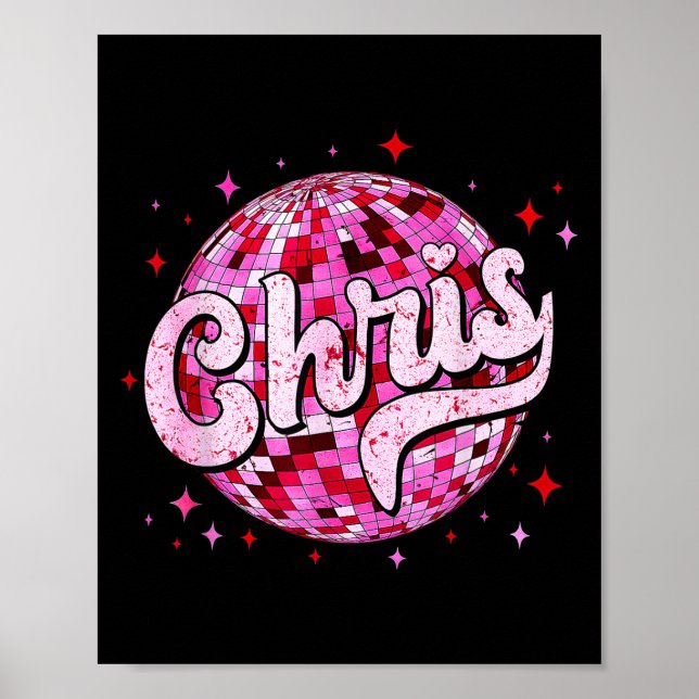 Groovy Chris First Name D I Love Chris Tees Meme  Poster (Front)
