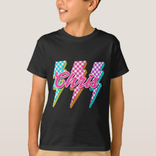 Groovy Chris Lightning Bolt Chequered I Love Meme T-Shirt