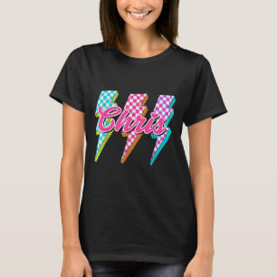 Groovy Chris Lightning Bolt Chequered I Love Meme  T-Shirt