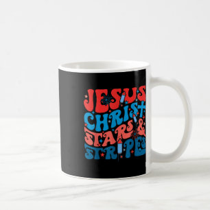 Groovy Christian Jesus Christ Stars Stripes 4th Of Coffee Mug