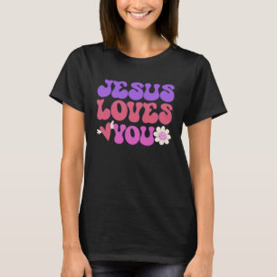 Groovy Christian Jesus Loves You 70 s Hippie T-Shirt
