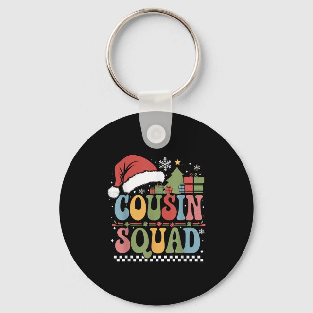 Groovy Christmas Cousin Squad Xmas Matching Boys G Keychain (Front)