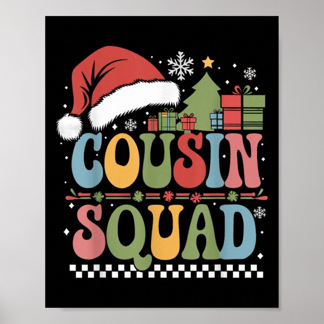 Groovy Christmas Cousin Squad Xmas Matching Boys G Poster (Front)