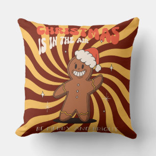 Groovy Christmas Day Throw Pillow