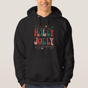 Groovy Christmas Have A Holly Xmas Jolly Xmas Flow Hoodie