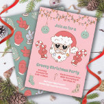 Groovy Christmas Hippie Santa Party Invitation<br><div class="desc">Get Groovy this Christmas with this cute Hippie Peace Signing Santa with sunglasses invitations. All wording can be changed! Funky colours of green, reds, tans and pinks. to make more changes go to Personalize this template. On the bottom you’ll see “Want to customize this design even further? Click on the...</div>