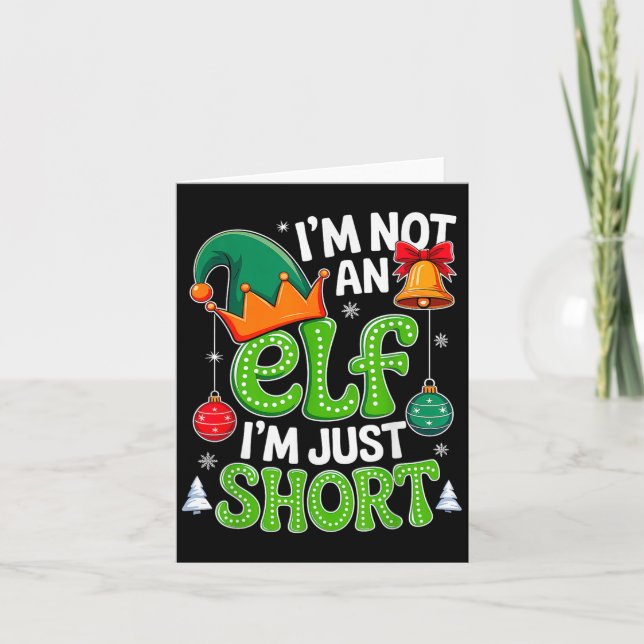 Groovy Christmas Im Not An Elf Just Short Xmas Squ Card (Front)